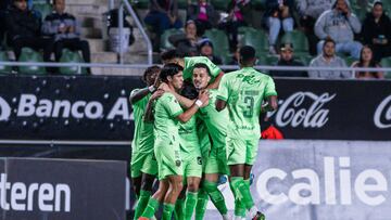 Dieter Villalpando celebrates his goal 0-1 of Juarez during the 1st round match between Mazatlan FC and FC Juarez as part of the Liga BBVA MX, Torneo Apertura 2024 at El Encanto Stadium on January 10, 2024 in Mazatlan, Sinaloa, Mexico.