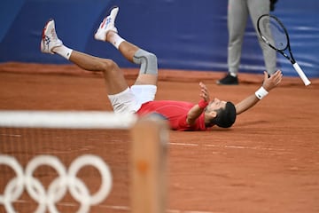 Djokovic, tras ganar a Musetti. 