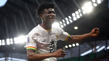 Kudus celebra el segundo gol de Ghana.