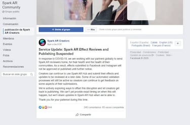 Facebook e Instagram no publicarán filtros AR ¿por qué?