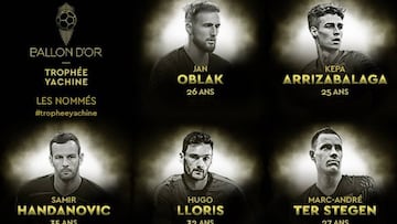 Kepa, Oblak y Ter Stegen, entre los diez mejores porteros por el Balón de Oro.