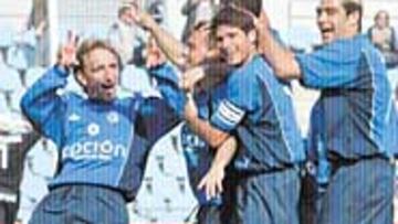 <b>EUFORIA.</b> La alegría invade el Getafe tras situarse tercero en la tabla.