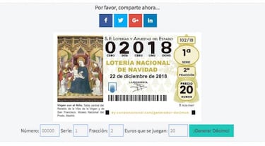 Cómo crear participaciones de la Lotería de Navidad 2018 online
