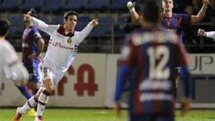 Alfaro celebra el gol que dio el triunfo al Mallorca. 