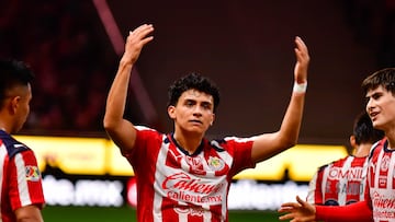 Richard Ledezma of Guadalajara during the 10th round match between Guadalajara and Necaxa as part of the Liga BBVA MX, Torneo Apertura 2025 at Akron Stadium, on September 23, 2025 in Guadalajara, Jalisco, Mexico.