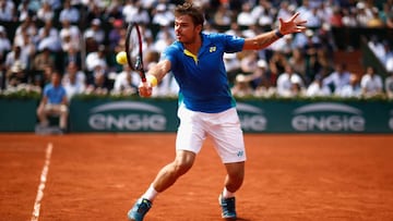 Stan Wawrinka durante un partido en Roland Garros 2017.