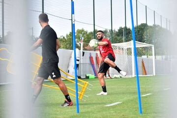 Nabil Fekir in training in Decines-Charpieu near Lyon earlier this week