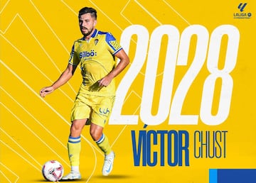 Víctor Chust renueva hasta 2028. Imagen Cádiz CF.