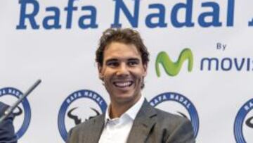 Rafael Nadal durante la rueda de prensa ofrecida tras la colocación de la primera piedra de la "Rafa Nadal Academy".