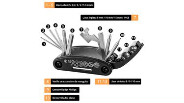 El kit de herramientas de bicicleta ideal para reparaciones de emergencia