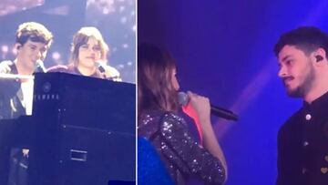 Im&aacute;genes de Amaia Romero con Alfred Garc&iacute;a y de Aitana Oca&ntilde;a con Luis Cepeda durante sus actuaciones en el concierto &quot;OT Hasta Pronto&quot; del 27 de diciembre de 2018 en el Palau Sant Jordi de Barcelona.