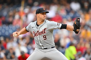 Starter Jack Flaherty #9 of the Detroit Tigers.   Jason Miller/Getty Images/AFP (Photo by Jason Miller / GETTY IMAGES NORTH AMERICA / Getty Images via AFP)