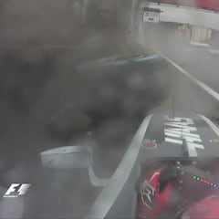 Grosjean frustrado: estrelló su Haas en la vuelta de formación