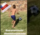 Zamorano mostró la gran destreza de su hijo con el balón