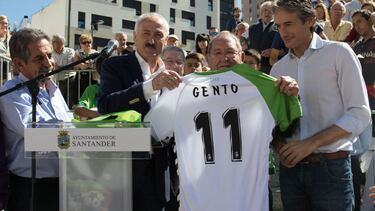 Gento, homenajeado en Santander en 2015.