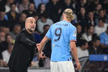 Pep Guardiola, entrenador del Manchester City, en la final de la Champions League.