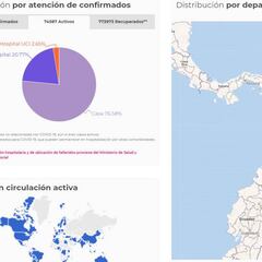 Mapa de coronavirus por departamento en Colombia