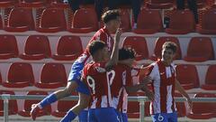 Los jugadores del Atl&eacute;tico celebran un gol en la Youth League.