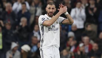 Benzema, durante el partido de la Champions entre el Real Madrid y el N&aacute;poles.