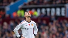 Birmingham (United Kingdom), 06/11/2022.- (FILE) - Manchester United's Cristiano Ronaldo reacts after the English Premier League soccer match between Aston Villa FC and Manchster United FC at Villa Park in Birmingham, Britain, 06 November 2022 (re-issued 22 November 2022). Cristiano Ronaldo and Manchester United reached an agreement to mutually terminate the player's contract the club announced 22 November 2022. (Reino Unido) EFE/EPA/PETER POWELL EDITORIAL USE ONLY. No use with unauthorized audio, video, data, fixture lists, club/league logos or 'live' services. Online in-match use limited to 120 images, no video emulation. No use in betting, games or single club/league/player publications
