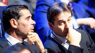 Fernando Hierro (izquierda) junto a Julen Lopetegui (derecha).