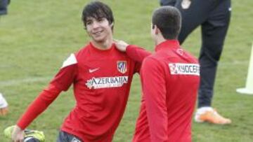 Óliver y Manquillo, juntos durante una sesión de trabajo.