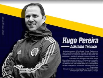 Hugo Pereira, asistente técnico de la Selección Colombia. 