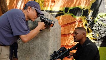 Director Ang Lee and Will Smith on the set of Gemini Man from Paramount Pictures, Skydance and Jerry Bruckheimer Films.