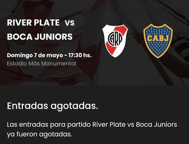 Se agotaron las entradas para el Superclásico