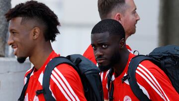 Soccer Football - 2025 FIFA Club World Cup - Bayern Munich arrive in Orlando ahead of Club World Cup - Orlando, Florida, U.S. - June 10, 2025 Bayern Munich's Dayot Upamecano and Kingsley Coman arrive in Orlando ahead of the Club World Cup REUTERS/Marco Bello
