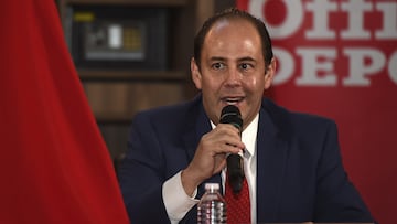 during the presentation of the logo commemorating the 80th Anniversary of the Red Devils of Mexico of the Mexican Baseball League, at the Alfredo Harp Helu Stadium, on February 25, 2020.
<b><br>
durante la presentacion del logo conmemorativo al 80 Aniversario de los Diablos Rojos de Mexico de la Liga Mexicana de Beisbol, en el Estadio Alfredo Harp Helu, el 25 de Febrero de 2020.