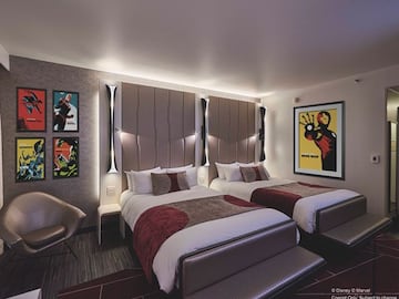 Una de las habitaciones tematizadas Disney hotel New York-The Art of Marvel