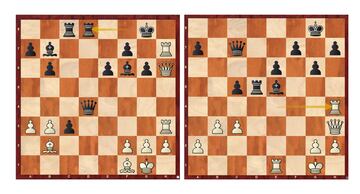 La partida entre Keres y Smyslov, del Candidatos de 1953, es un gran ejemplo de cómo el alfil desde la diagonal defiende muy bien los ataques por la columna 'h'. A la derecha, foto de la partida de hoy.