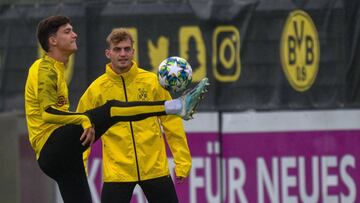 Jugadores del Borussia, durante un entrenamiento.