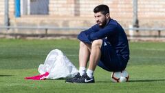 Papu, en el entrenamiento de esta ma&ntilde;ana.