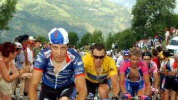 Rubiera, con Armstrong en un Tour de Francia.