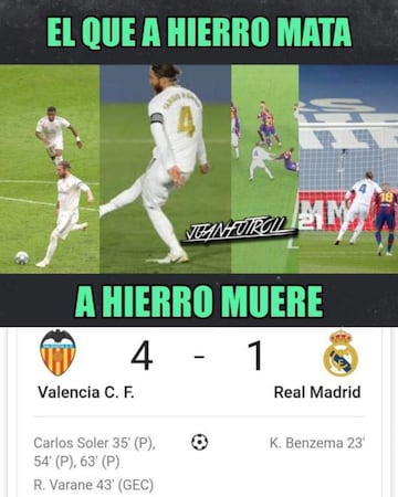 Los mejores memes de la derrota del Real Madrid en Valencia
