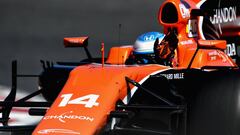 MONTMELO, SPAIN - MAY 13:  Fernando Alonso of Spain driving the (14) McLaren Honda Formula 1 Team McLaren MCL32 waves to the crowd after qualifying in 7th position on the grid during qualifying for the Spanish Formula One Grand Prix at Circuit de Catalunya on May 13, 2017 in Montmelo, Spain.  (Photo by David Ramos/Getty Images)