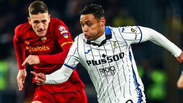 Luis Muriel en un partido de Atalanta ante la Roma.