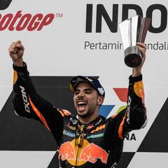 Oliveira: "Una cuestión de instinto rodar con tanta agua"