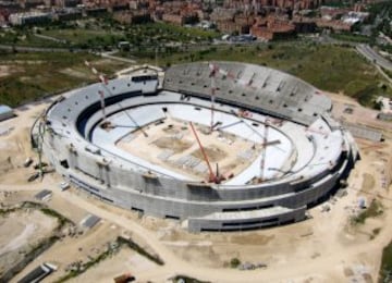 Vista aérea de las obras de La Peineta.