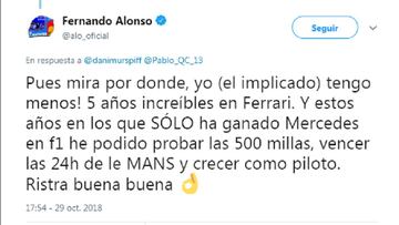 Cruce de mensajes entre Alonso y un tuitero por el despido de Julen Lopetegui