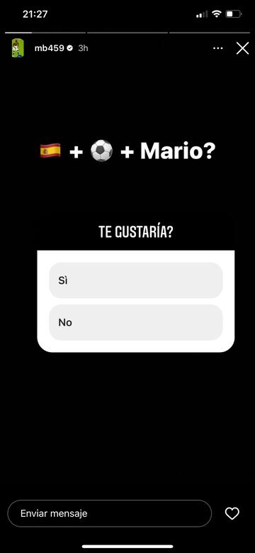 Publicación de Mario Balotelli en Instagram.