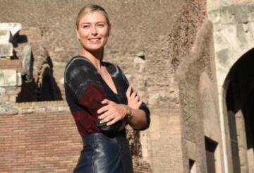 Sharapova entrena en el Coliseo de Roma