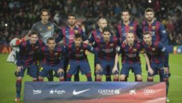 Formación del Barcelona en la temporada 2014-15.