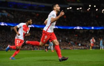 El delantero colombiano marcó el primer y el tercer gol del Mónaco en el partido ante el Manchester City, en Inglaterra, en la ida de los octavos de final de Champions League.