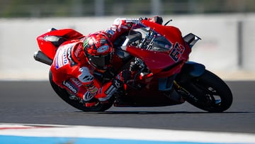 Pecco Bagnaia en el test privado de Ducati en Balaton Park.