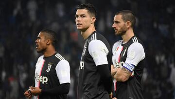Cristiano Ronaldo decepcionado tras el partido entre Juventus y Lazio. 