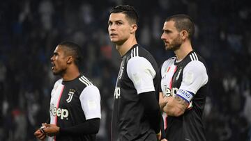 Cristiano Ronaldo decepcionado tras el partido entre Juventus y Lazio.