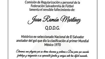 Luto en El Salvador por Juan Ramón Martínez